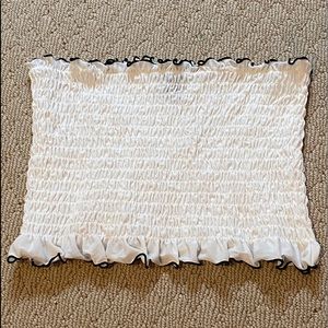 scrunched/ruffled tube top